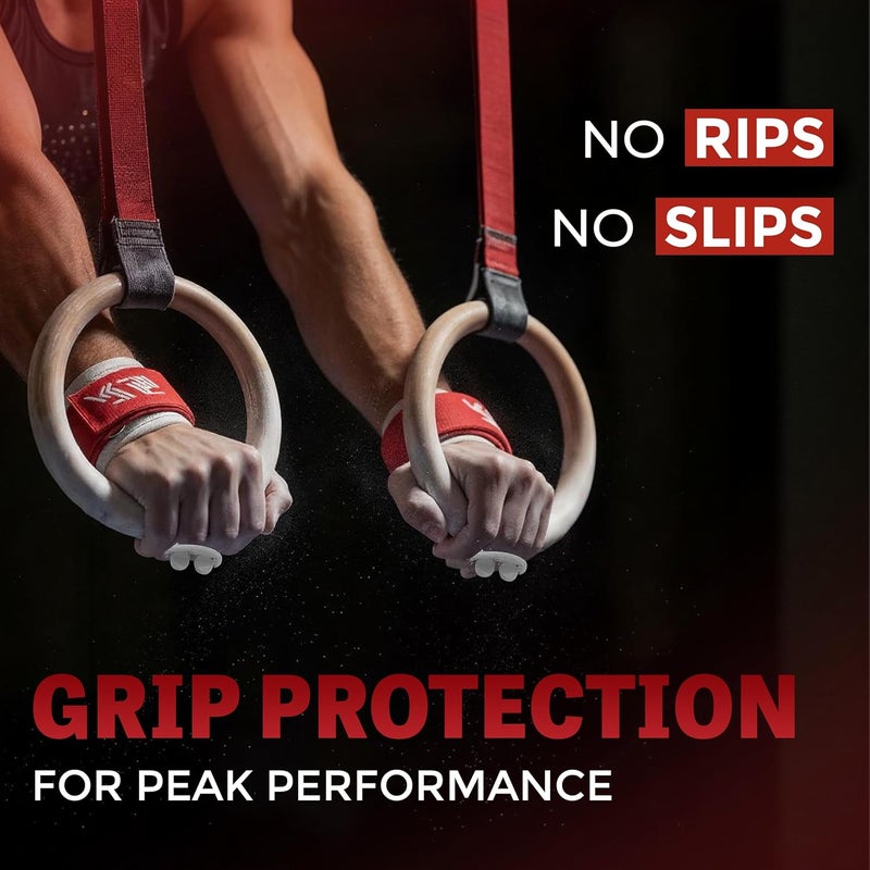 Reisport Protec Ring Gymnastics Grips for Men - Triple Strength Leather Hand Grips for Gymnastics Rings - Gymnastics Equipment & Accessories for Advanced Gymnasts - Image 3